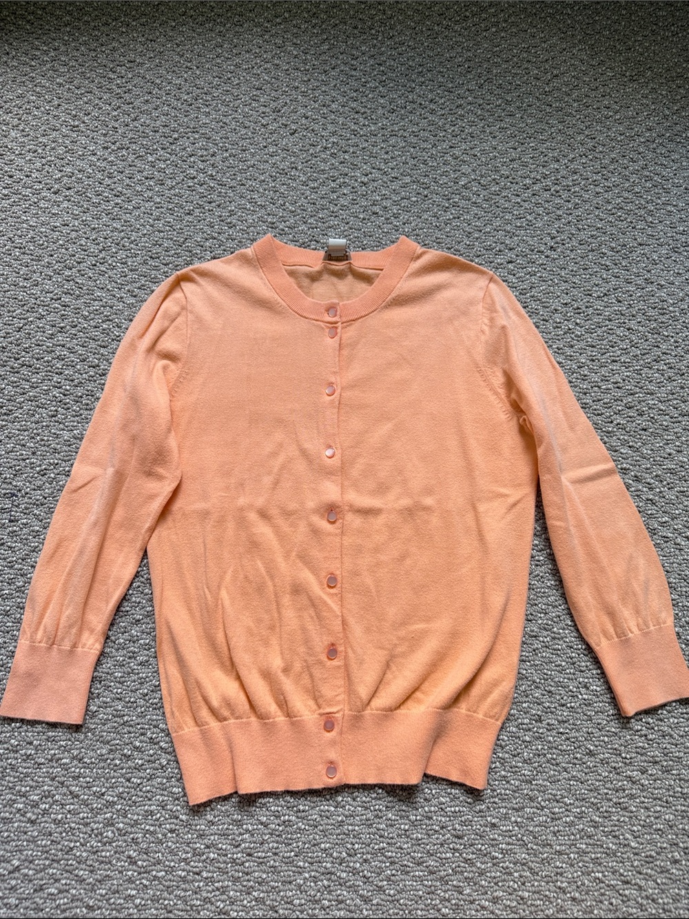 J.Crew Cotton Button-Up Cardigan Medium Light Orange